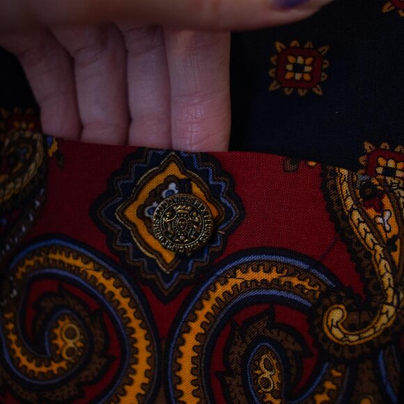 Eclectic VTG F Stop Shirt Mixed Patchwork Print Western Button M | True Autumn - Picture 4 of 8